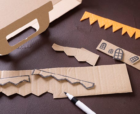 Verwenden Sie Verpackungen für Halloween-Dekorationen