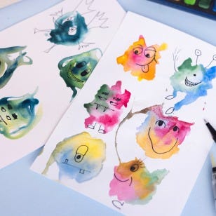 Collagebild - Aquarellmotive