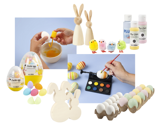 Collage mit verschiedenen Osterdekorationen
