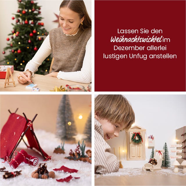 Collage mit der Tür des Elfen. Inspirierende Bilder.