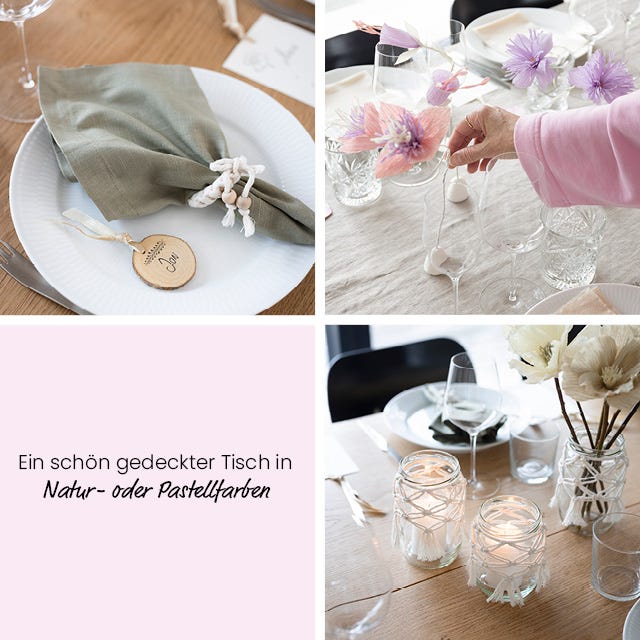 Collagenbild - Festliche Tischdekoration