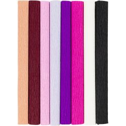 Krepppapier, Blatt 25x60 cm, Kreppanteil: 180%, 105 g, Harmonie in Lila-Pink, 8 Bl./ 1 Pck