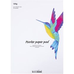 Markerpapier Block, A4, Blatt 210x297 mm, 120 g, Weiß, 30 Bl./ 1 Pck