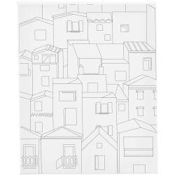 Mal-Leinwand mit Aufdruck, Stadt, T 1,6 cm, Größe 24x30 cm, 360 g, 1 Stk