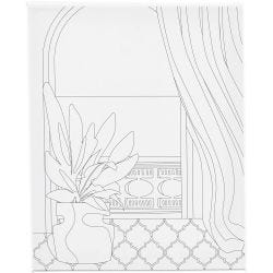 Mal-Leinwand mit Aufdruck, Fenster, T 1,6 cm, Größe 24x30 cm, 360 g, 1 Stk