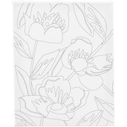 Mal-Leinwand mit Aufdruck, Mohnblumen, T 1,6 cm, Größe 24x30 cm, 360 g, 1 Stk
