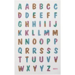 Glitzer-Sticker, Buchstaben, Blatt 10x16 cm, 1 Bl.