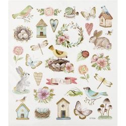 Sticker, Frühling und Ostern, Blatt 15x16,5 cm, 1 Bl.