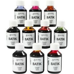 Batikfarbe, Sortierte Farben, 10x100 ml/ 1 Pck