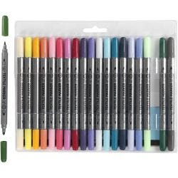 Textil-Marker, Strichstärke 2,3+3,6 mm, Zusätzliche Farben, 20 Stk/ 1 Pck