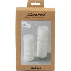 Silikonform, Gerippter Zylinder mit Bogen, H 11+14 cm, D 4+4 cm, 2 Stk/ 1 Pck