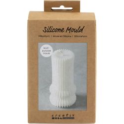 Silikonform, Gerippter Zylinder mit Bögen, H 12,5 cm, D 6 cm, 1 Stk/ 1 Pck
