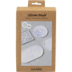Silikonform, Quadrat, Kreis, Sechseck und Oval, H 1-1,5 cm, D 9-11,2 cm, 4 Stk/ 1 Pck