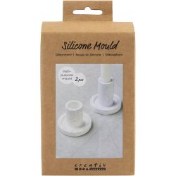 Silikonform, Kerzenhalter, H 6,5+7,5 cm, D 7,3 cm, 2 Stk/ 1 Pck