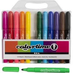 Colortime Marker, Strichstärke 5 mm, Standard-Farben, 12 Stk/ 1 Pck