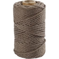 Macramé-Kordel, L 55 M, D 4 mm, Hellbraun, 330 g/ 1 Rolle