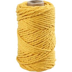 Macramé-Kordel, L 55 M, D 4 mm, Gelb, 330 g/ 1 Rolle