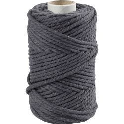 Macramé-Kordel, L 55 M, D 4 mm, Grau, 330 g/ 1 Rolle