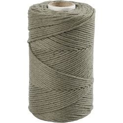 Macramé-Kordel, L 198 M, D 2 mm, Moosgrün, 330 g/ 1 Rolle