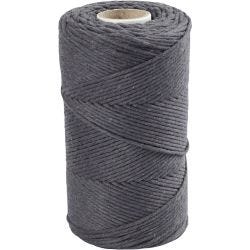 Macramé-Kordel, L 198 M, D 2 mm, Grau, 330 g/ 1 Rolle