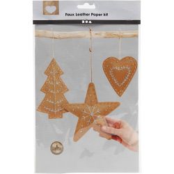 Weihnachts-Bastelset Lederpapier