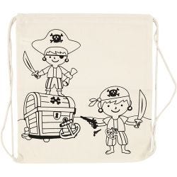 Kordelzug-Beutel, Piraten, Größe 37x41 cm, 110 g, Hellnatur, 1 Stk