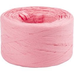 Papierbast (Raffia), B 7-8 mm, Hellrosa, 100 m/ 1 Rolle