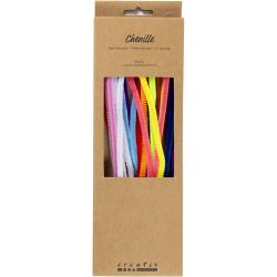 Chenilledraht, L 30 cm, Dicke 6 mm, Sort. Farben, 25 sort./ 1 Pck