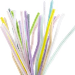 Chenilledraht, L 30 cm, Dicke 6 mm, Pastellfarben, 25 sort./ 1 Pck