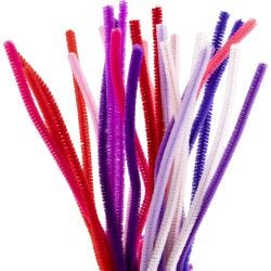 Chenilledraht, L 30 cm, Dicke 6 mm, Harmonie in Lila-Pink, 25 Stk/ 1 Pck