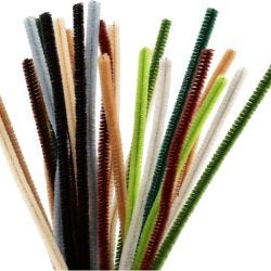 Chenilledraht, L 30 cm, Dicke 6 mm, Natur, 25 Stk/ 1 Pck