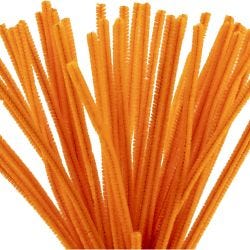 Chenilledraht, L 30 cm, Dicke 6 mm, Orange, 50 Stk/ 1 Pck