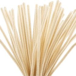 Chenilledraht, L 30 cm, Dicke 6 mm, Beige, 50 Stk/ 1 Pck