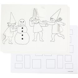 Adventkalender mit Wichtelmännern bei der Schneeballschlacht
