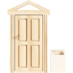 Tür mit Gesims und Briefkasten