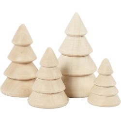 Weihnachtsbäume aus Holz
