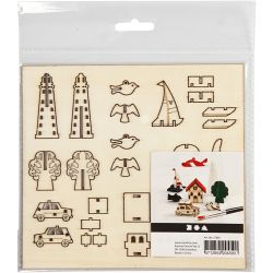 Zusammensteckbare Holzfiguren