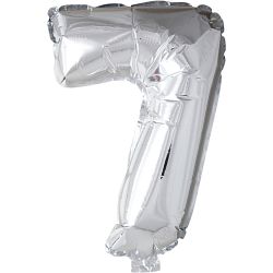Folienballon, 7, 41 cm, Silber, 1 Stk