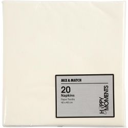 Servietten, Gr&ouml;&szlig;e 40x40 cm, 60 g, Naturwei&szlig;, 20 Stk/ 1 Pck