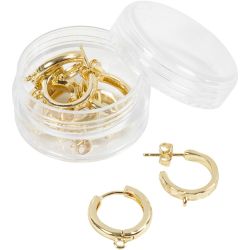 Creolen-Ohrringe, D 15 mm, Dicke 3 mm, Vergoldet, 2x2 Paar/ 1 Pck