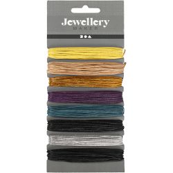 Baumwollband, Dicke 1 mm, Sortierte Farben, 8x5 m/ 1 Pck