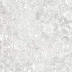 Glasschliffperlen, Gr&ouml;&szlig;e 5x6 mm, Lochgr&ouml;&szlig;e 1 mm, Kristall, 100 Stk/ 1 Pck