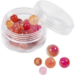 Achat Steinperlen, Größe 1x10, 12x8, 15x6 mm, Lochgröße 0,9-1 mm, Beige, Rosa, 28 Stk/ 1 Pck