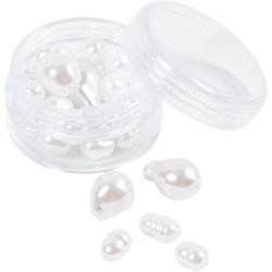 Wachsperlen, Oval, D 6-14 mm, Lochgröße 1,3-1,5 mm, 30 Stk/ 1 Pck
