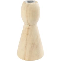 Holzkegel als Kerzenhalter
