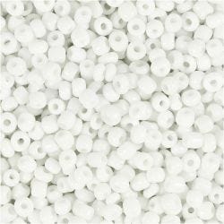 Rocailleperlen, D 3 mm, Größe 8/0, Lochgröße 0,6-1,0 mm, Weiß, 25 g/ 1 Pck