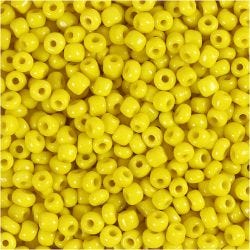 Rocailleperlen, D 3 mm, Größe 8/0, Lochgröße 0,6-1,0 mm, Gelb, 25 g/ 1 Pck