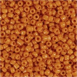 Rocailleperlen, D 3 mm, Größe 8/0, Lochgröße 0,6-1,0 mm, Orange, 25 g/ 1 Pck