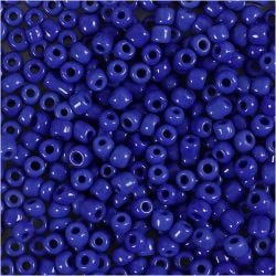 Rocailleperlen, D 3 mm, Größe 8/0, Lochgröße 0,6-1,0 mm, Blau, 25 g/ 1 Pck