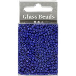 Rocailles-Perlen, D 3 mm, Gr&ouml;&szlig;e 8/0, Lochgr&ouml;&szlig;e 0,6-1,0 mm, Blau, 25 g/ 1 Pck